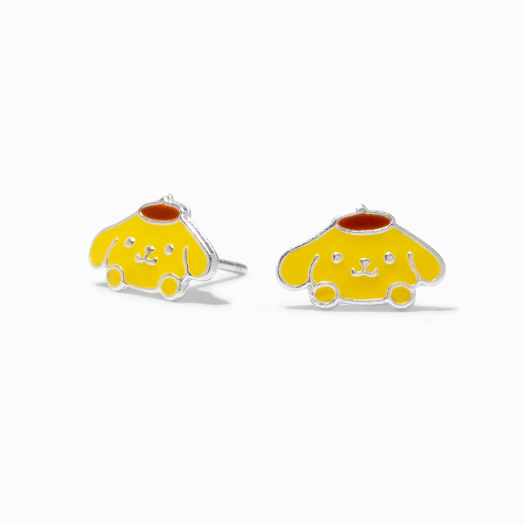 Sterling Silver Hello Kitty&reg; and Friends Pompompurin&reg; Enamel Stud Earrings,