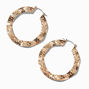 Gold-tone Wavy Hammered 50MM Hoop Earrings,