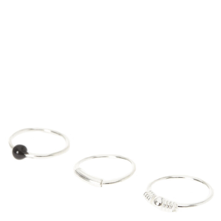 Sterling Silver Tragus Ear Hoop Set,
