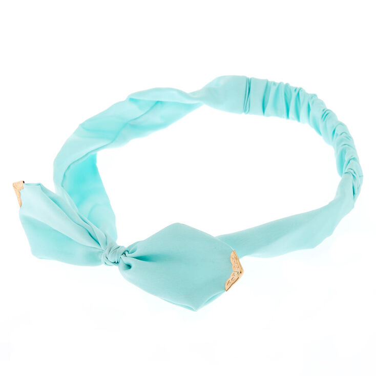 Mint Satin Bow Headwrap,