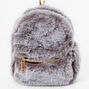 Furry Mini Backpack Keychain - Gray,