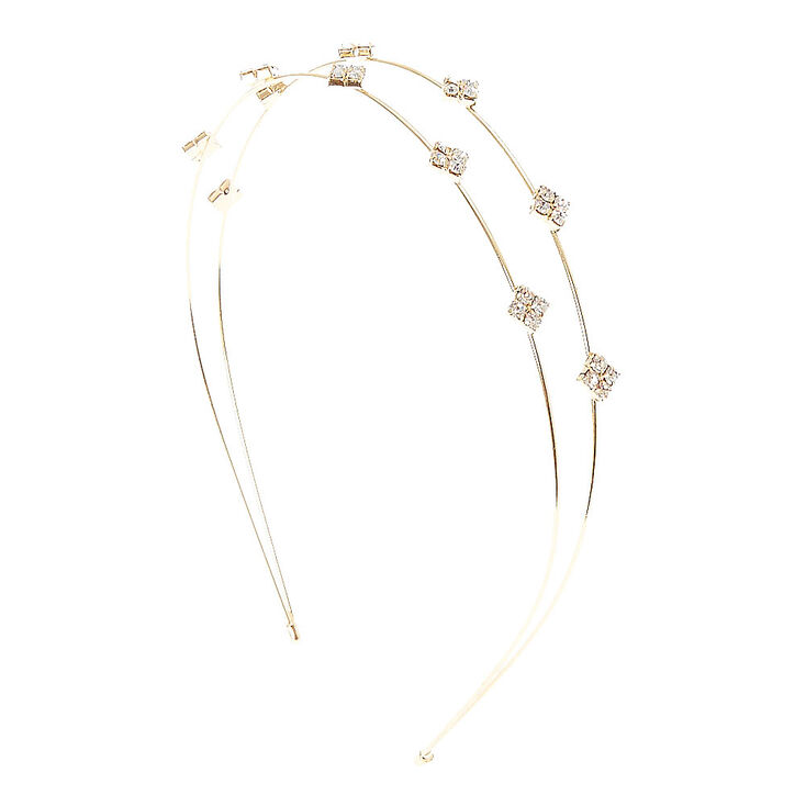 Diamond Shaped Double Row Headband - Gold,
