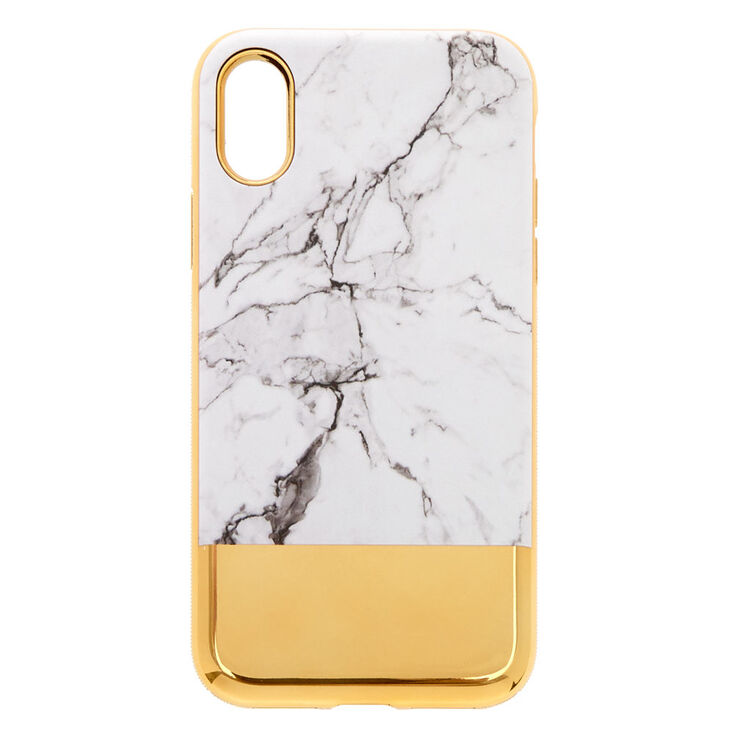 Marble & Gold Protective Phone Case - Fits iPhone X/XS,