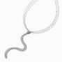 Silver Triple Y-Neck Fringe Necklace,