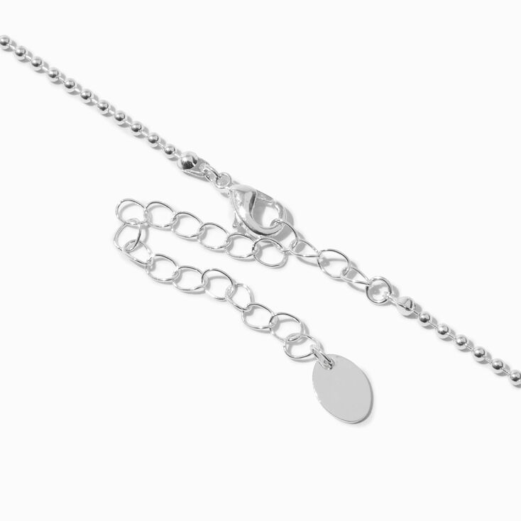 Silver-tone Cubic Zirconia Confetti Ball Chain Necklace,