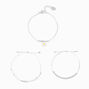 Silver Daisy Chainlink &amp; Beaded Bracelets - 3 Pack,