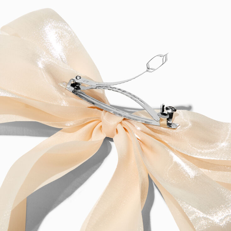 Ivory Pearlized Triple Hair Bow Clip,