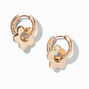 Gold-tone Bubble Daisy 10MM Huggie Hoop Earrings ,