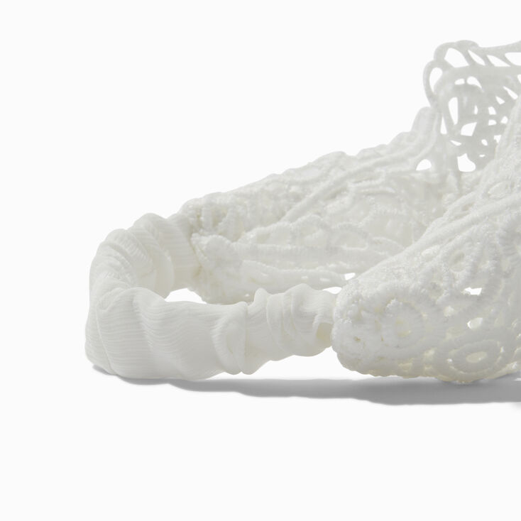 White Lace Flat Headwrap,