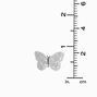 Glitter Butterfly Silver-tone Stud Earrings,