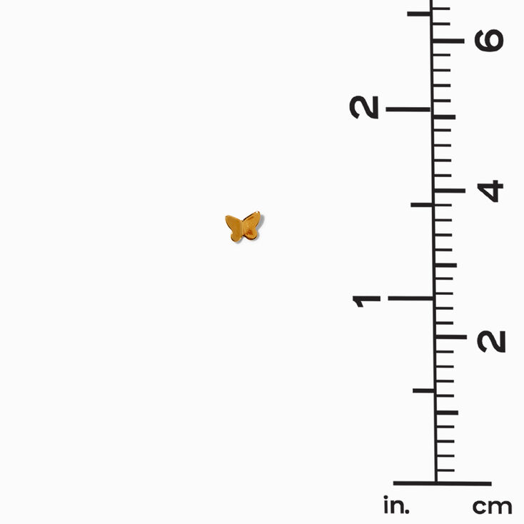 ICING Select 18k Yellow Gold Plated Titanium Mini Butterfly Stud Earrings,