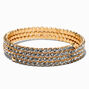 Gold-tone Rhinestone Bezel Coil Bracelet,