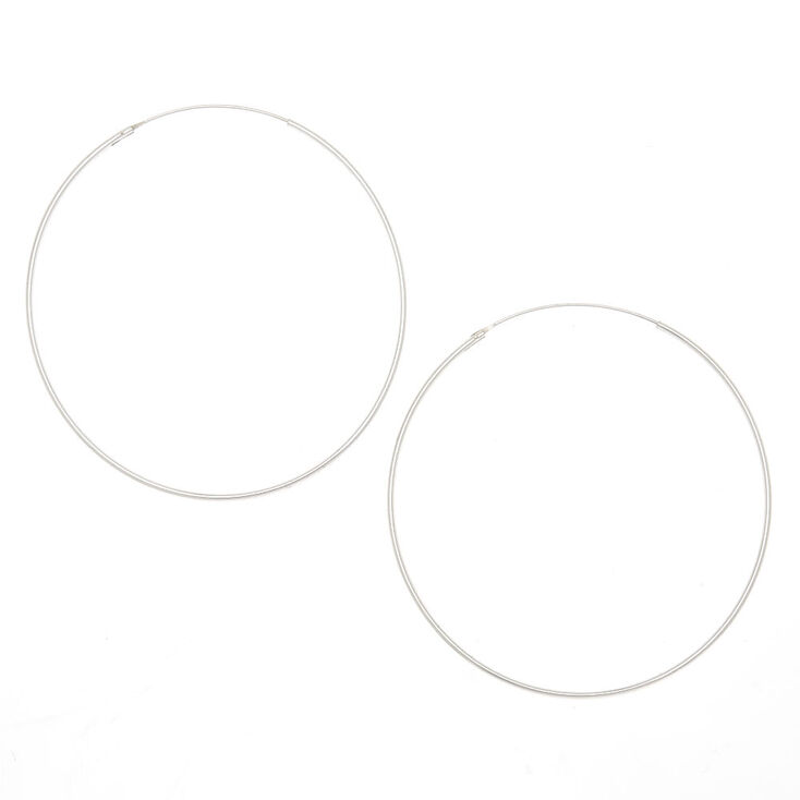 Sterling Silver 60M Infinity Hoop Earrings,
