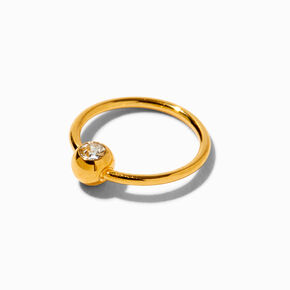 18k Gold Plated Titanium 20G Ball Hoop Nose Ring,