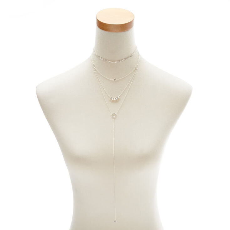 Simulated Crystal Layered Choker Necklace,