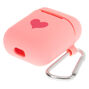 Pink Heart Silicone Earbud Case Cover - Compatible With Apple AirPods,