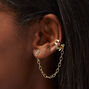 Gold-tone Crystal Bar Connector Cuff Earring Stackables - 5 Pack,