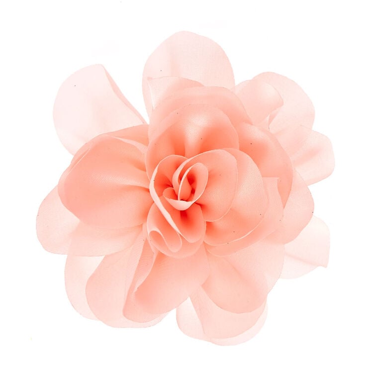 Satin Flower Hair Clip Brooch Blush Pink
