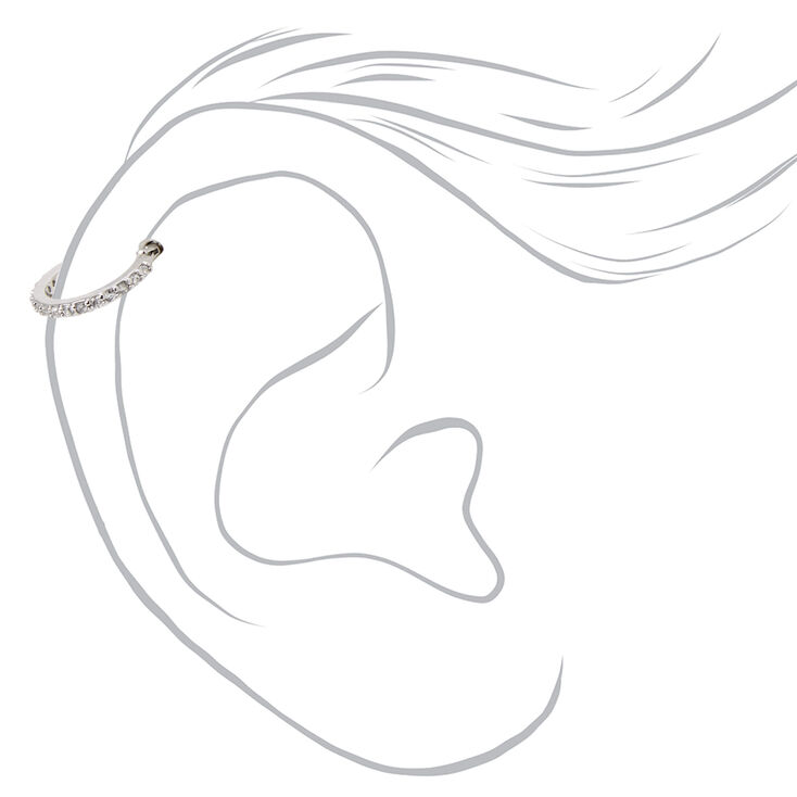 Silver 18G Embellished Helix Hoop Earring,