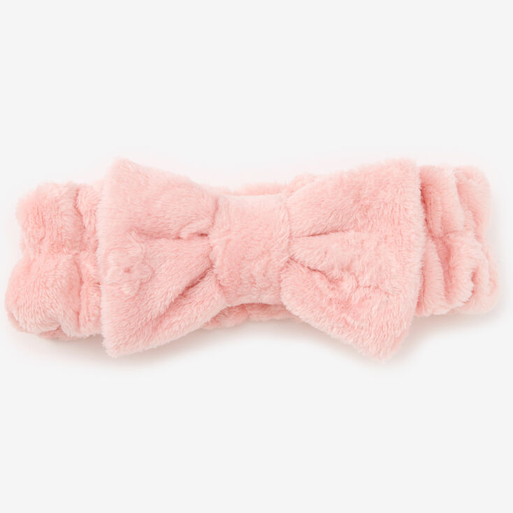 Plush Makeup Bow Headwrap - Pink,