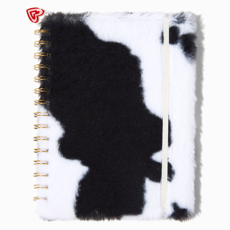 Furry Cow Print Spiral Notebook,