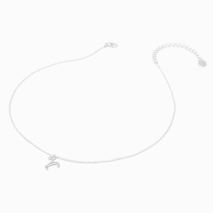 Silver Zodiac Embellished Pendant Necklace - Aries,