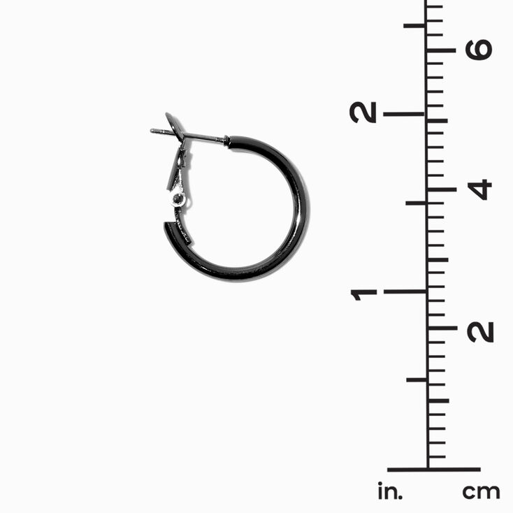 Hematite 20MM Tube Hoop Earrings,