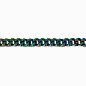 Rainbow Anodized Stainless Steel 6MM Curb Chain Bracelet,
