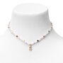 Gold Star &amp; Pastel Pearl Initial Pendant Necklace - S,