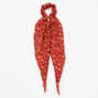 Floral Pleated Hair Scrunchie Scarf - Red,