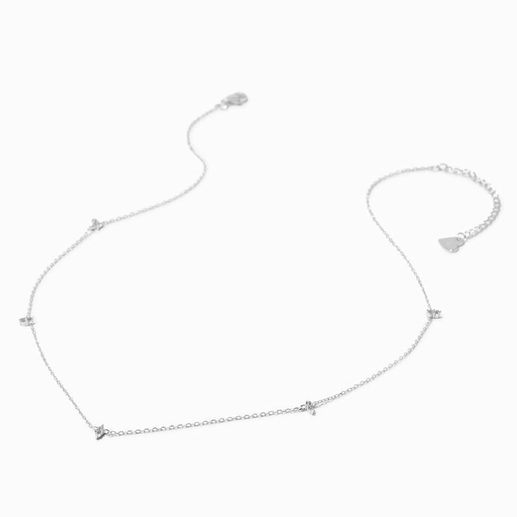 Icing Select Sterling Silver Plated Cubic Zirconia Marquise Station Necklace,