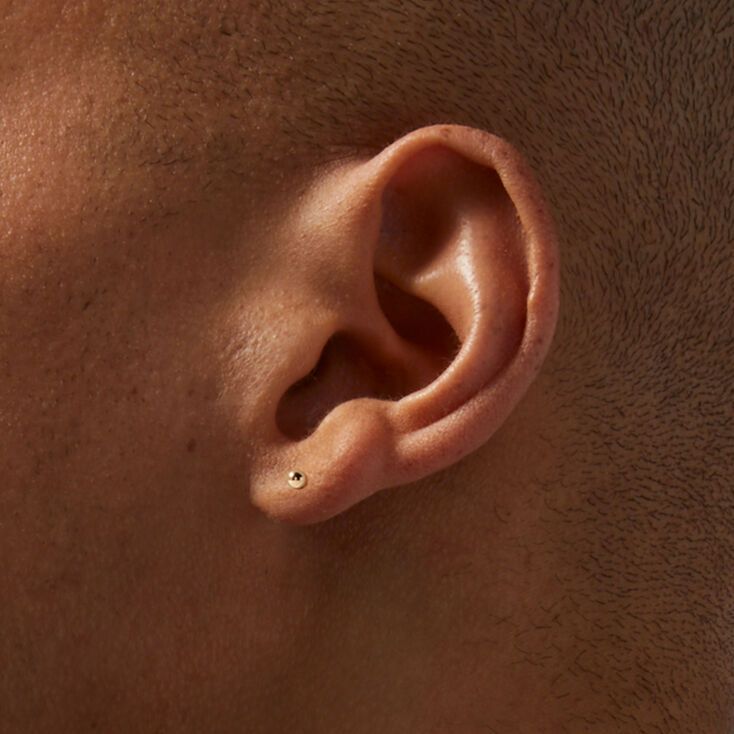 14K Gold 3MM Ball Stud Earrings,