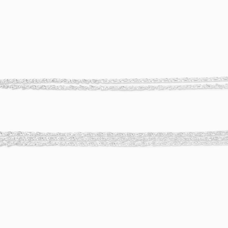 Silver Woven Multi-Strand Chain Bracelet Set - 2 Pack,