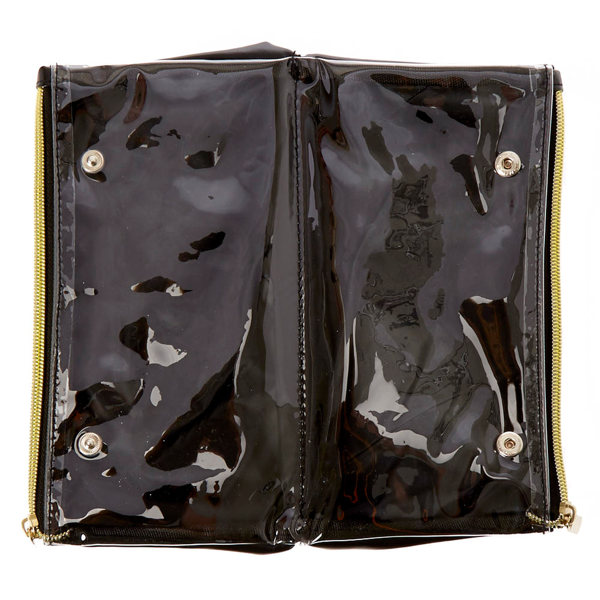 Download Black Faux Leather Studded Folding Makeup Bag | Icing US