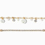 Pearl &amp; Crystal Gold Paperclip Chain Bracelet,