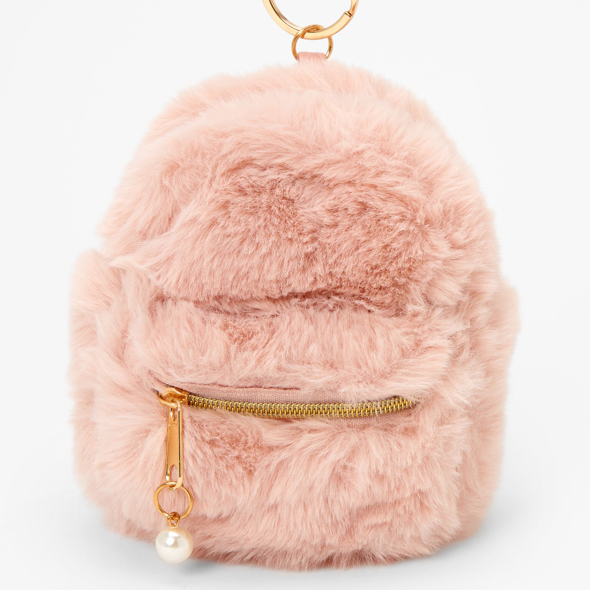 Pink fur keychain discount