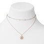 Gold Initial Medallion Multi Strand Necklace - J,