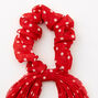 Small Polka Dot Pleated Scarf Hair Scrunchie - Red,