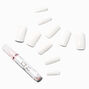 White Glossy Long Square Vegan Faux Nail Set - 24 Pack,