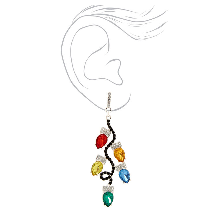 Christmas Stone Bulb 1.5&quot; Drop Earrings,