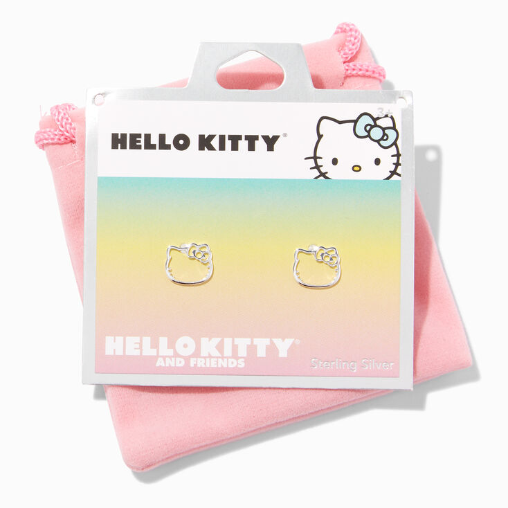 Sterling Silver Hello Kitty&reg; Cutout Stud Earrings,