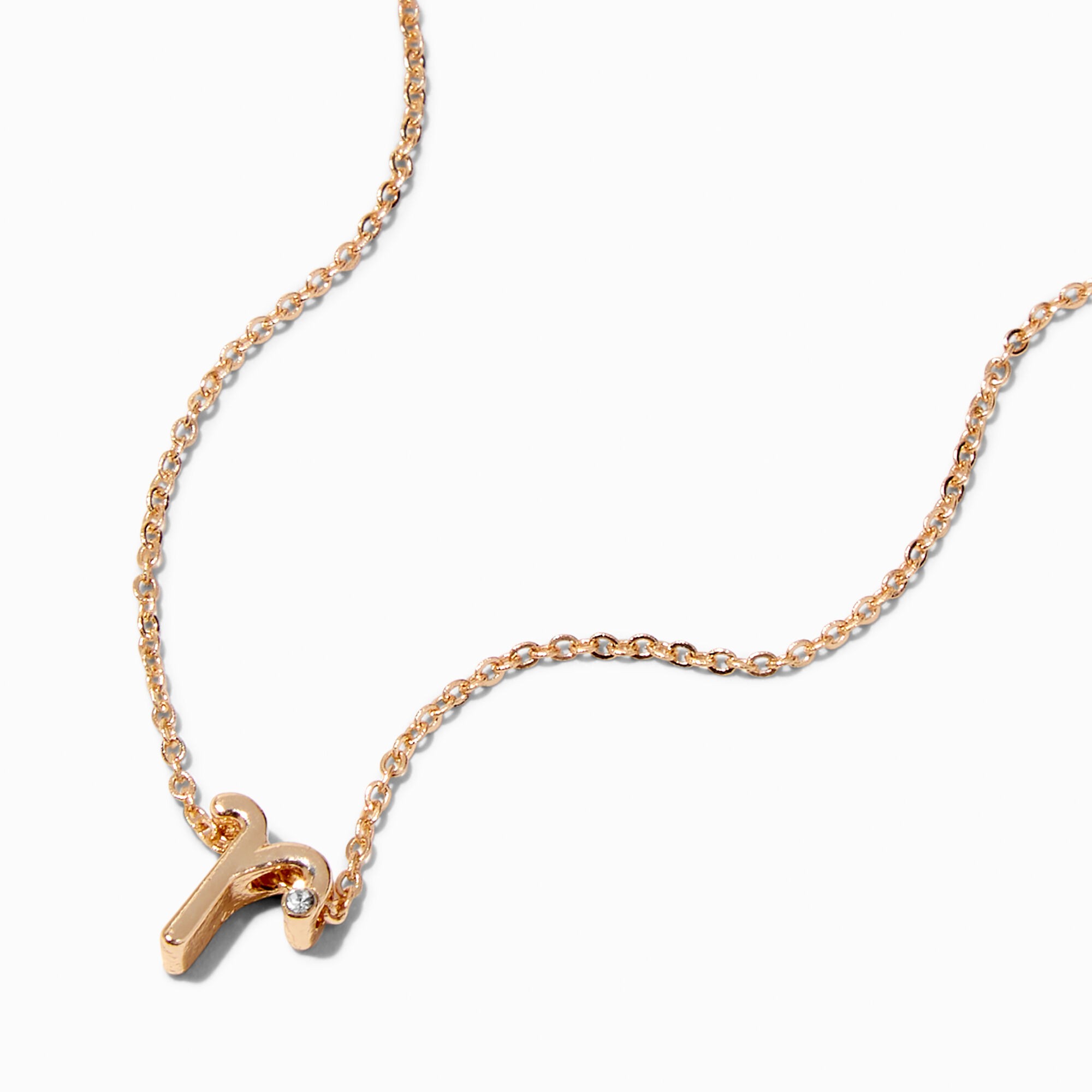 Real Gold Plate R Initial Chain Necklace | New Look