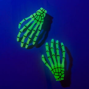 Skeleton Hands Glow in the Dark Hair Clips - 2 Pack,