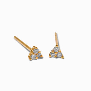 ICING Select 18k Yellow Gold Plated Cubic Zirconia Triangle Stud Earrings,