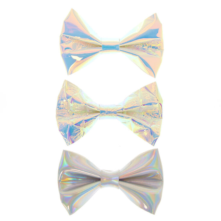 3 Pack Holographic Hair Bow Clips,