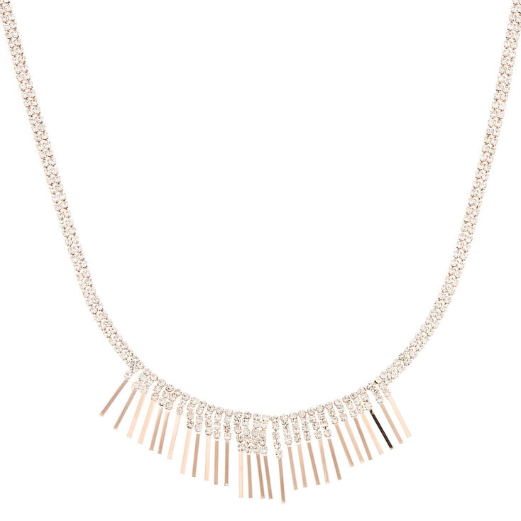 Rose Gold Crystal Bib Necklace,