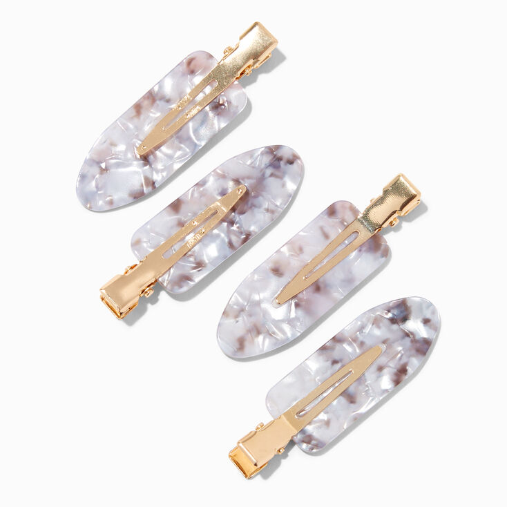 Pearl Tortoiseshell No Crease Hair Styling Clips - 4 Pack,