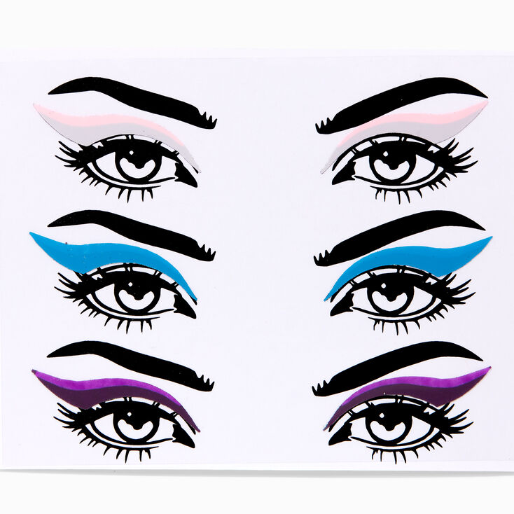 Flourescent Winged Eyeliner Stickers - 3 Pack,