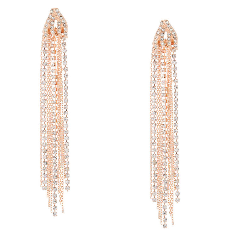 Rose Gold-Tone Waterfall Drop Earrings,