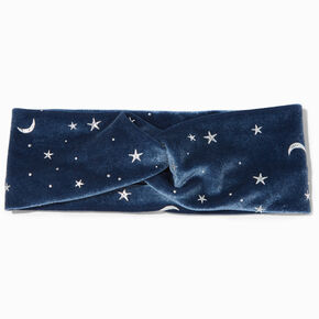 Blue Velvet Celestial Twisted Headwrap,